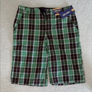 Cherokee Kid’s Green Plaid Shorts